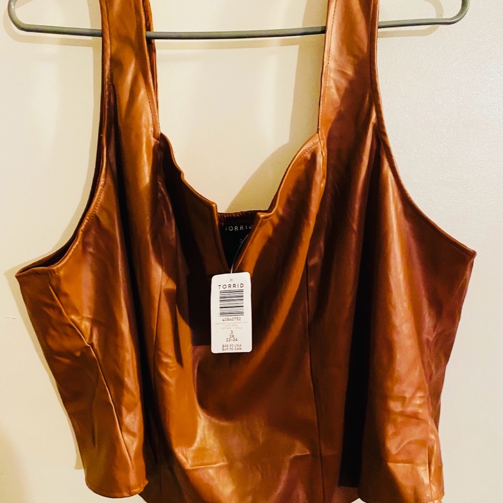 Torrid Brown Leather Crop Top - Picture 5 of 6